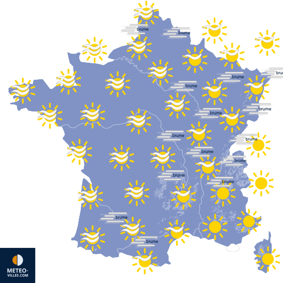 Carte de prévisions du temps du Jeudi 29 octobre 2026