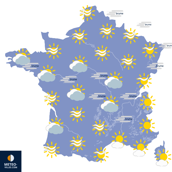 Carte de prévisions du temps du Dimanche 25 octobre 2026