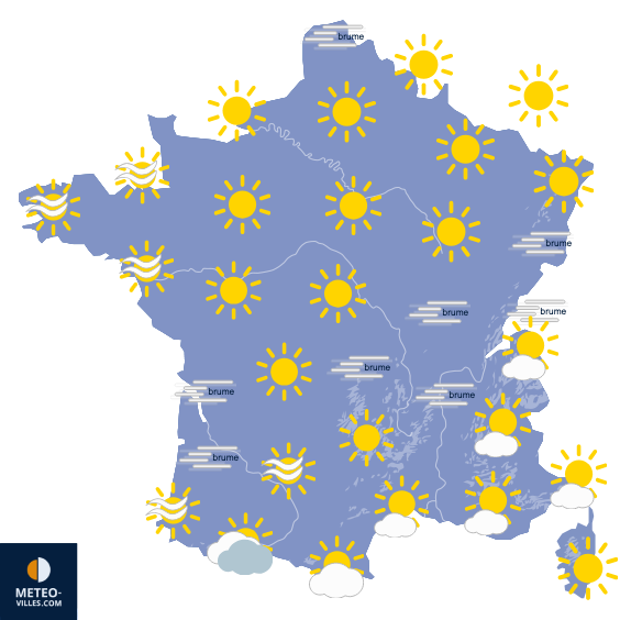 Carte de prévisions du temps du Mardi 27 octobre 2026