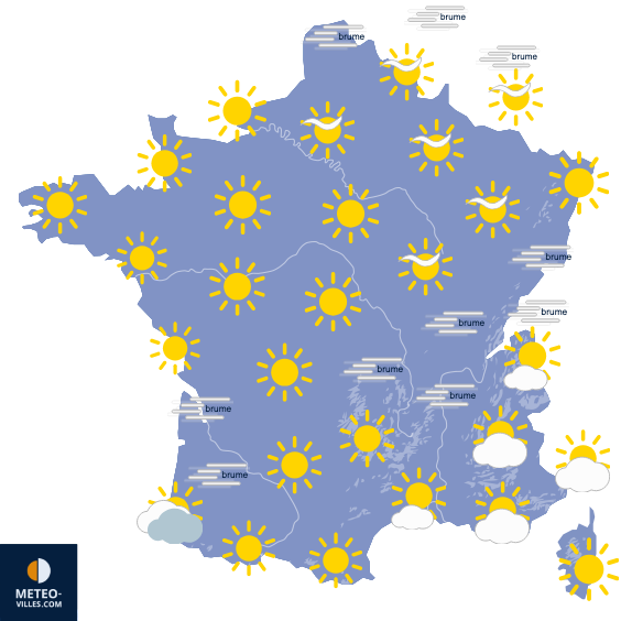 Carte de prévisions du temps du Mercredi 28 octobre 2026