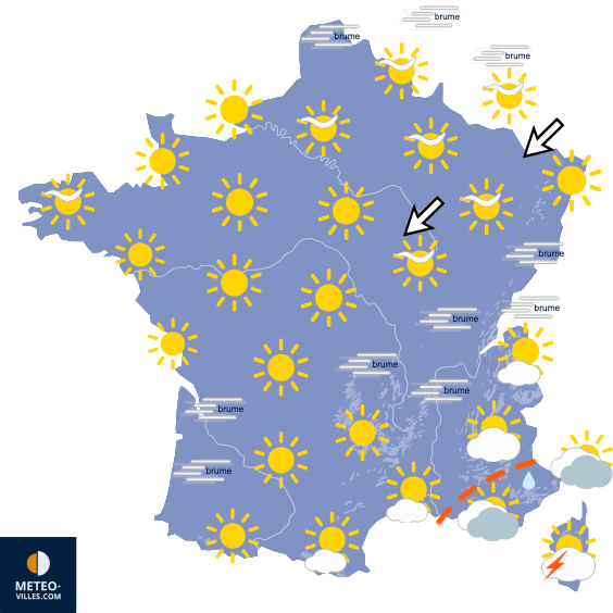 Carte de prévisions du temps du Jeudi 29 octobre 2026