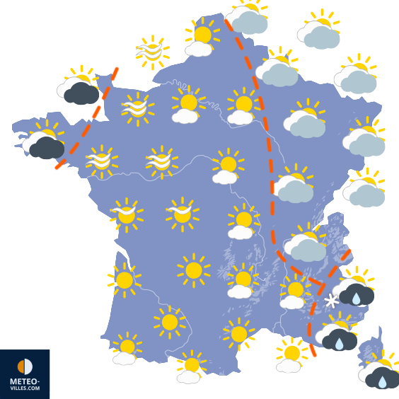 Carte de prévisions du temps du Samedi 24 octobre 2026