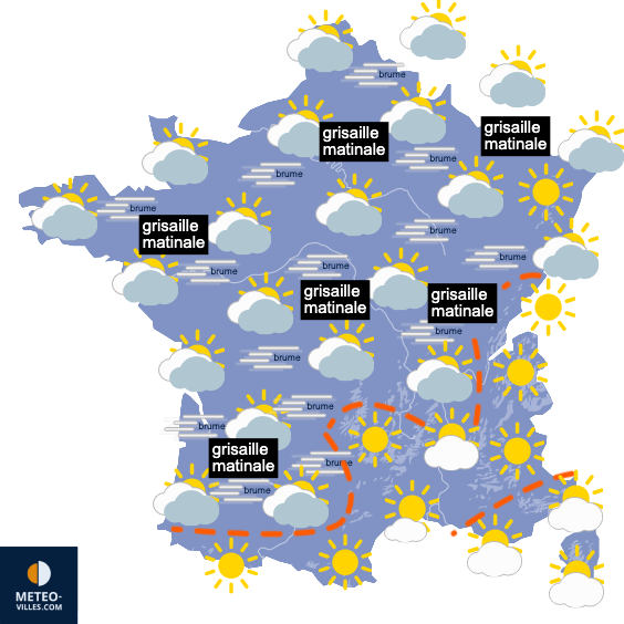 Carte de prévisions du temps du Dimanche 1 novembre 2026