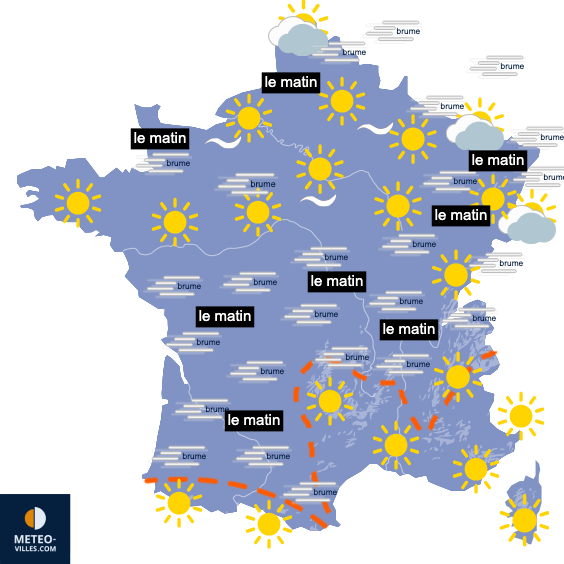 Carte de prévisions du temps du Dimanche 1 novembre 2026