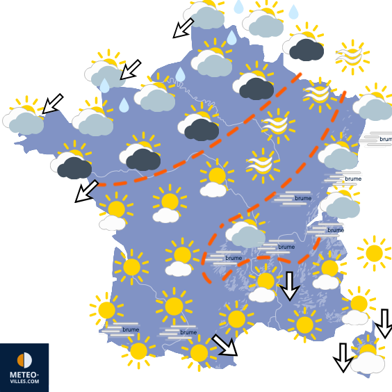 Carte de prévisions du temps du Samedi 31 octobre 2026