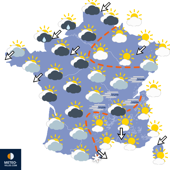 Carte de prévisions du temps du Samedi 31 octobre 2026