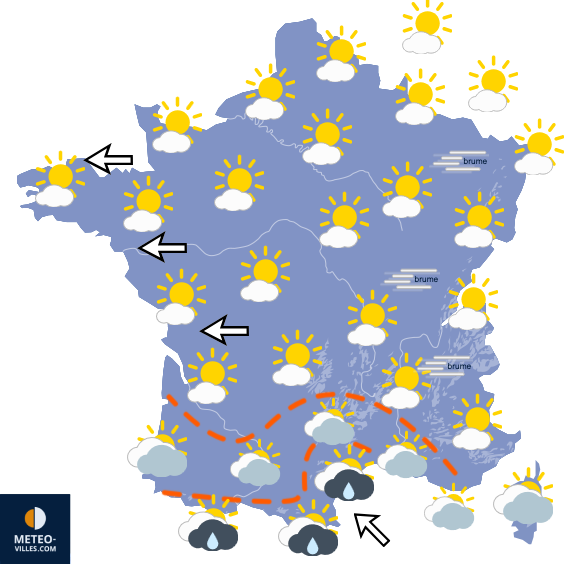 Carte de prévisions du temps du Jeudi 29 octobre 2026