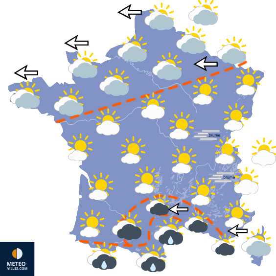 Carte de prévisions du temps du Samedi 31 octobre 2026