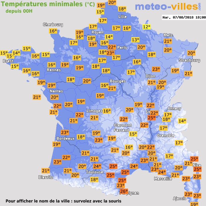 Température minimum pour le 07/08/2018 à 1812