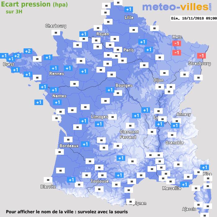 Météo France écart pression