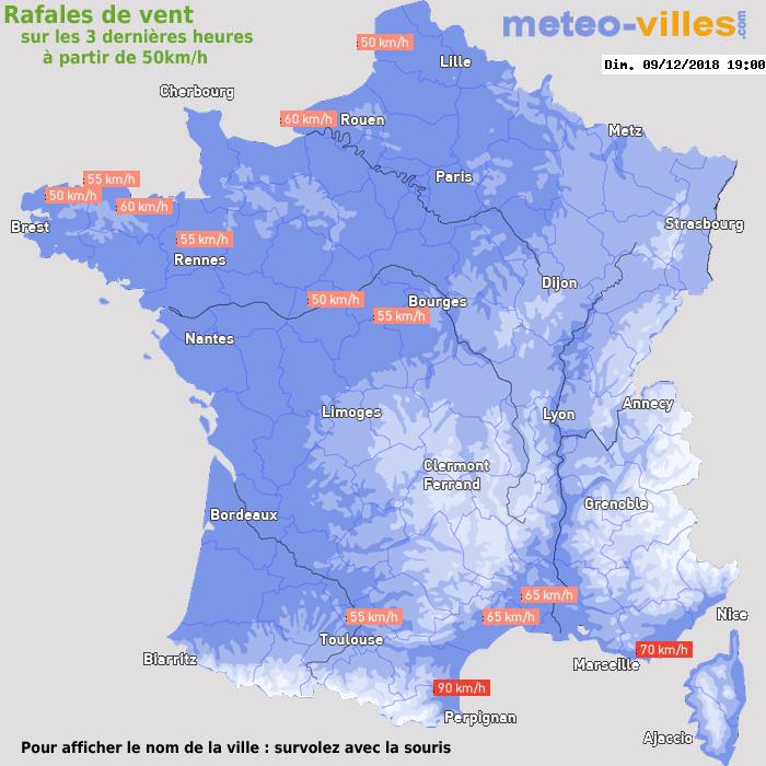 Météo France vent rafales