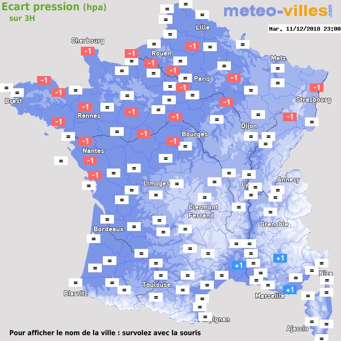 Météo France écart pression