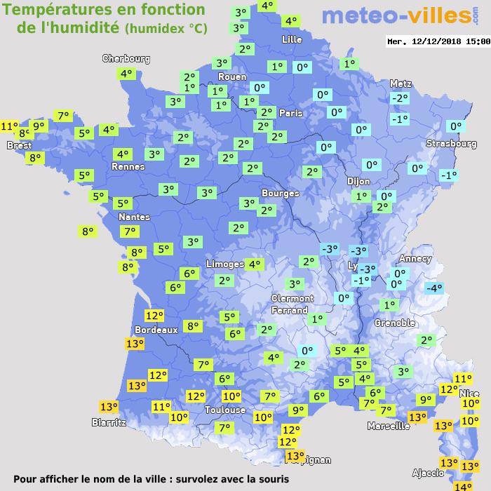 Météo France température humidex