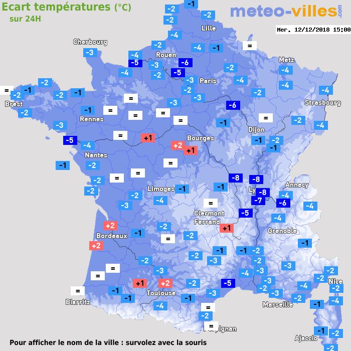 Météo France écart températures