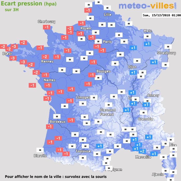 Météo France écart pression