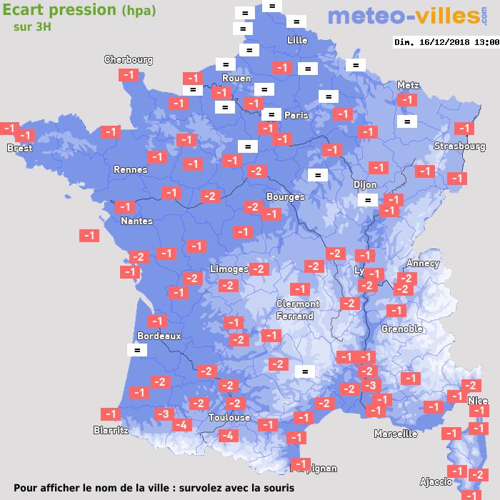 Météo France écart pression