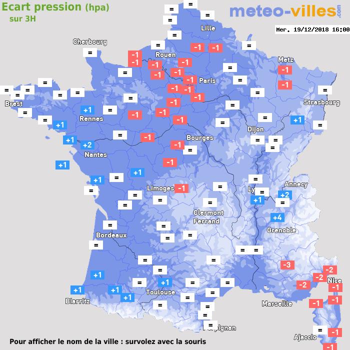 Météo France écart pression