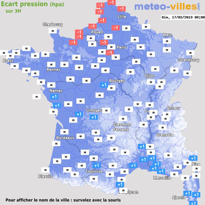 Météo France écart pression