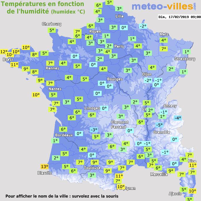 Météo France température humidex