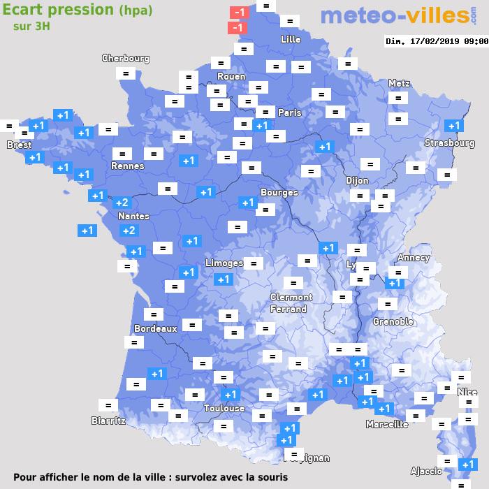 Météo France écart pression