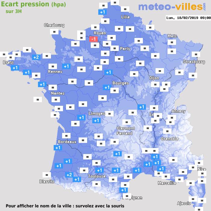 Météo France écart pression