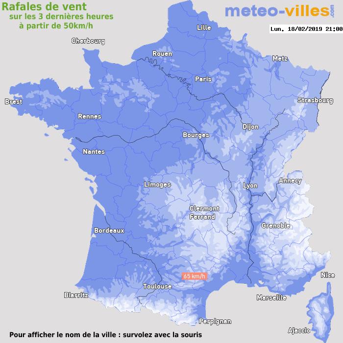 Météo France vent rafales