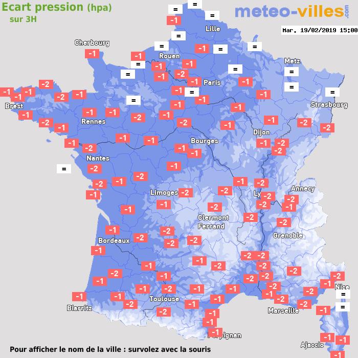 Météo France écart pression
