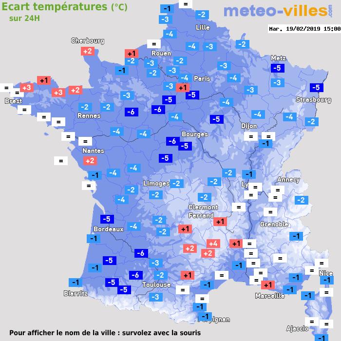 Météo France écart températures