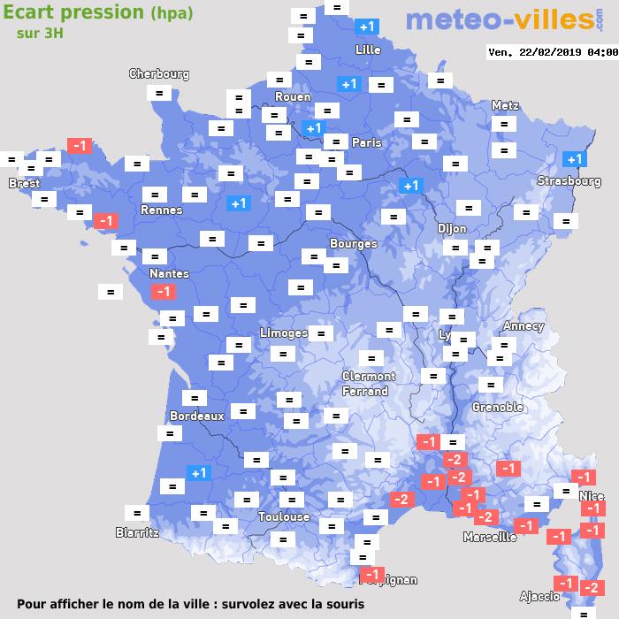 Météo France écart pression