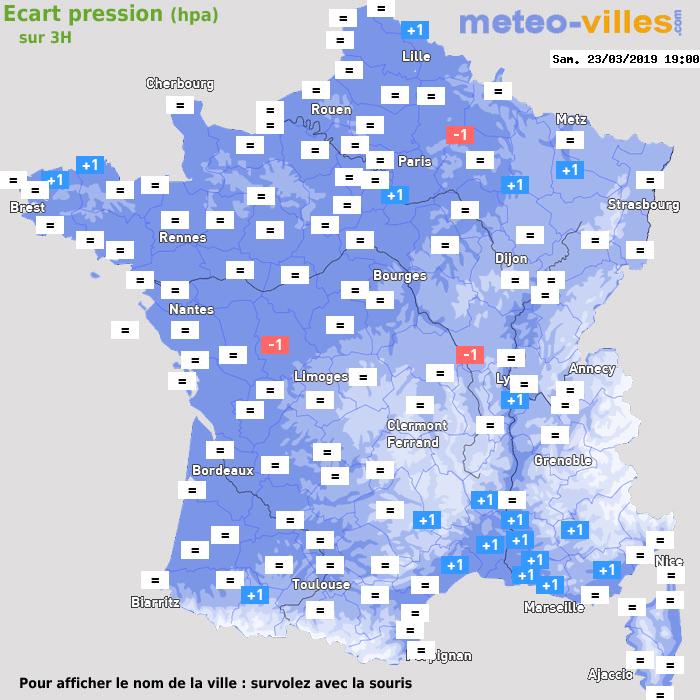 Météo France écart pression