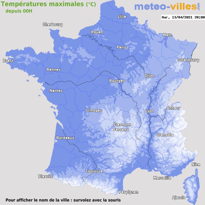 Température maximum pour le 13/04/2021 à 1812