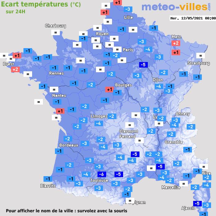 Météo France écart températures