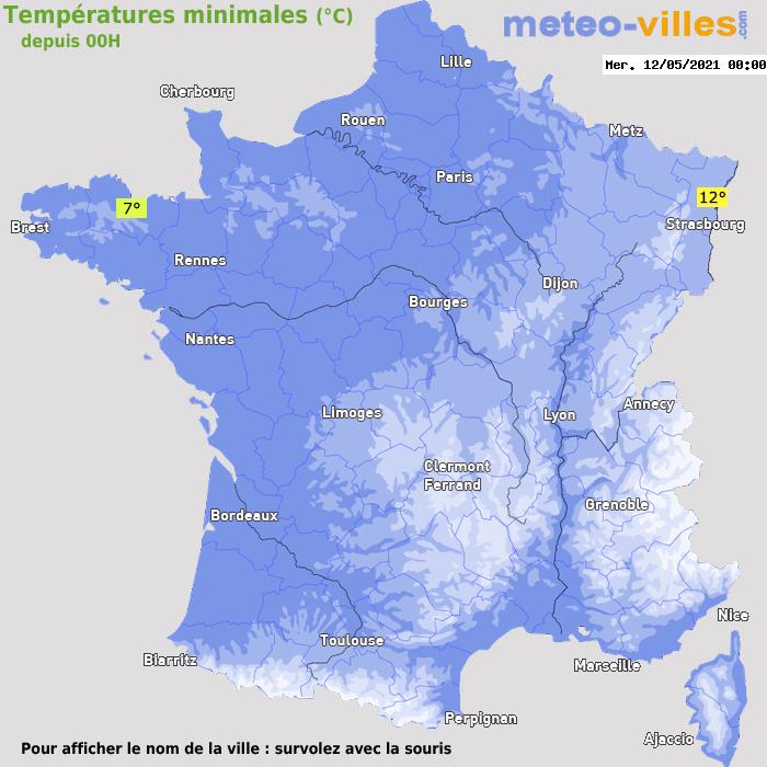 Météo France températures minimales