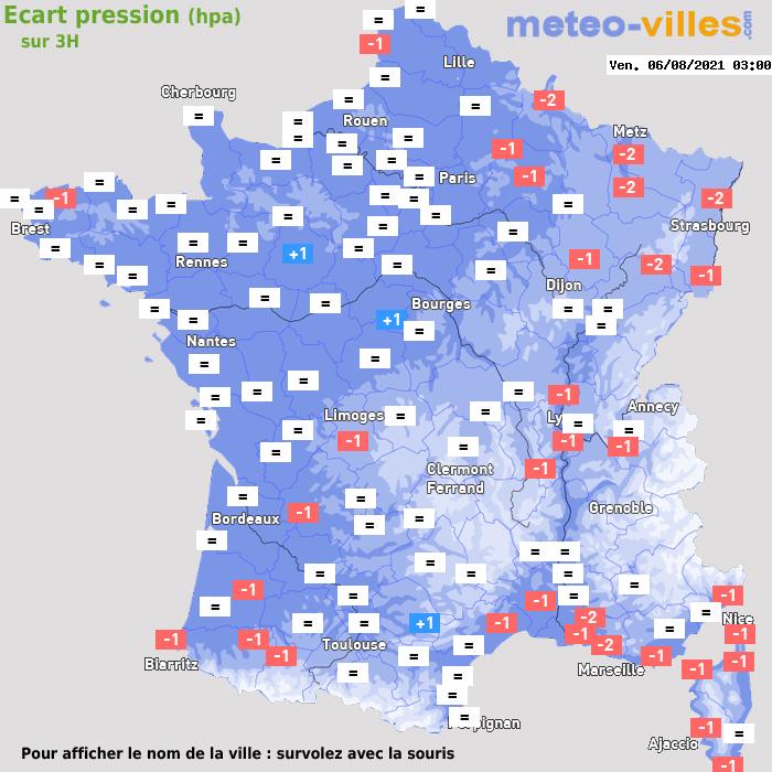 Météo France écart pression