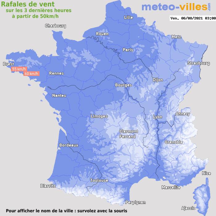 Météo France vent rafales