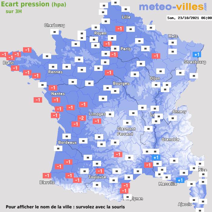 Météo France écart pression