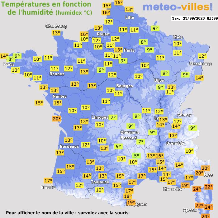 Météo France température humidex
