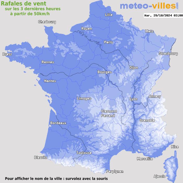 Météo France vent rafales