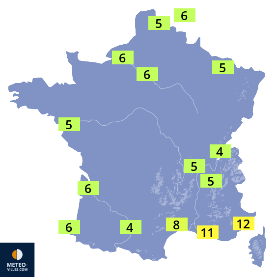 Carte températures France