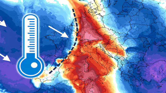 Graphique de chute des températures